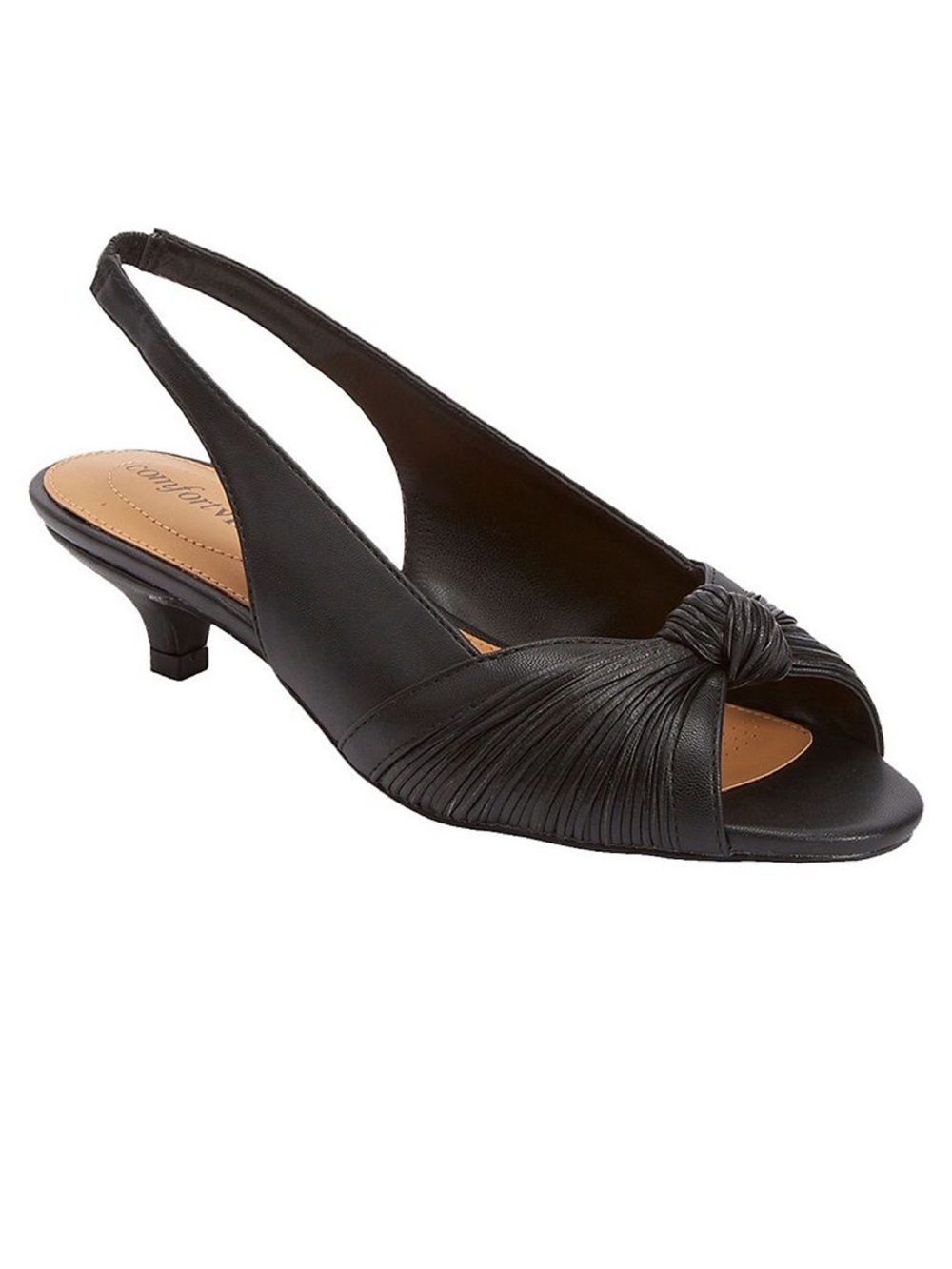 Comfort View “The Katelyn” Vegan Black Slingback Heels Sz12W